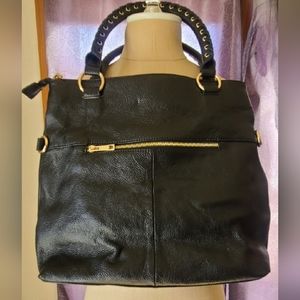 Black Leather Bella Vita Crossbody Bag
